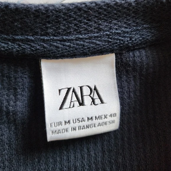 Zara Men’s Navy Blue L/S Thermal Top Size Medium - Picture 4 of 6